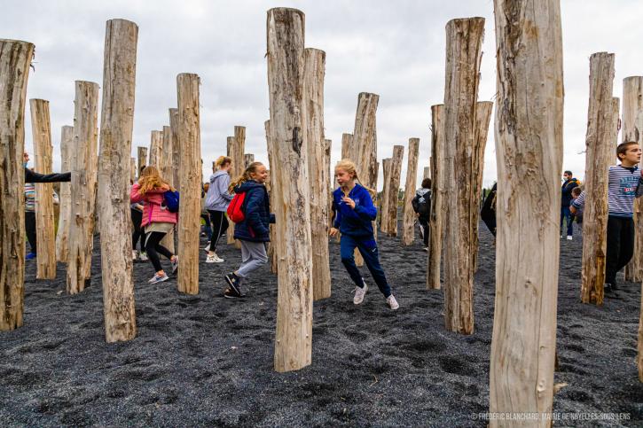 Les poteaux de l'Arena Terril trail