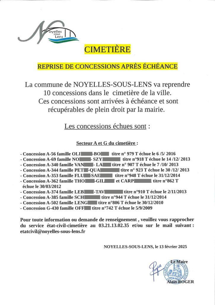 Concessions échues
