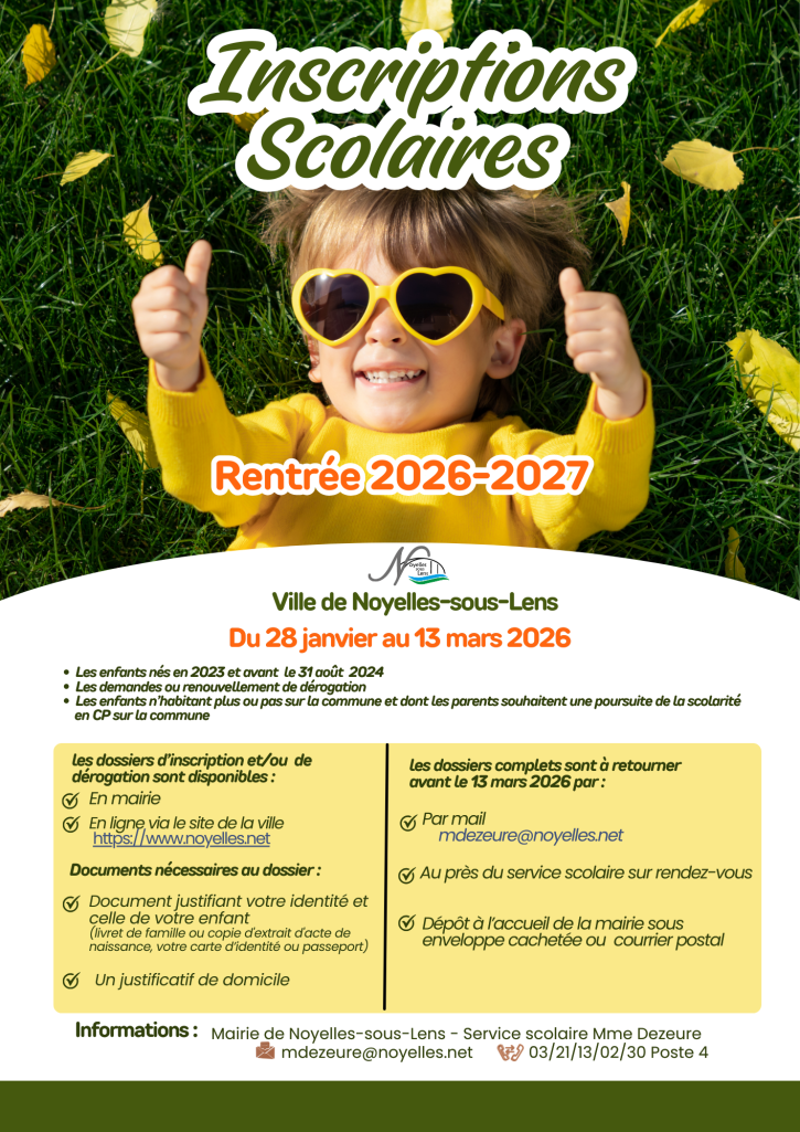Affiche inscriptions scolaires